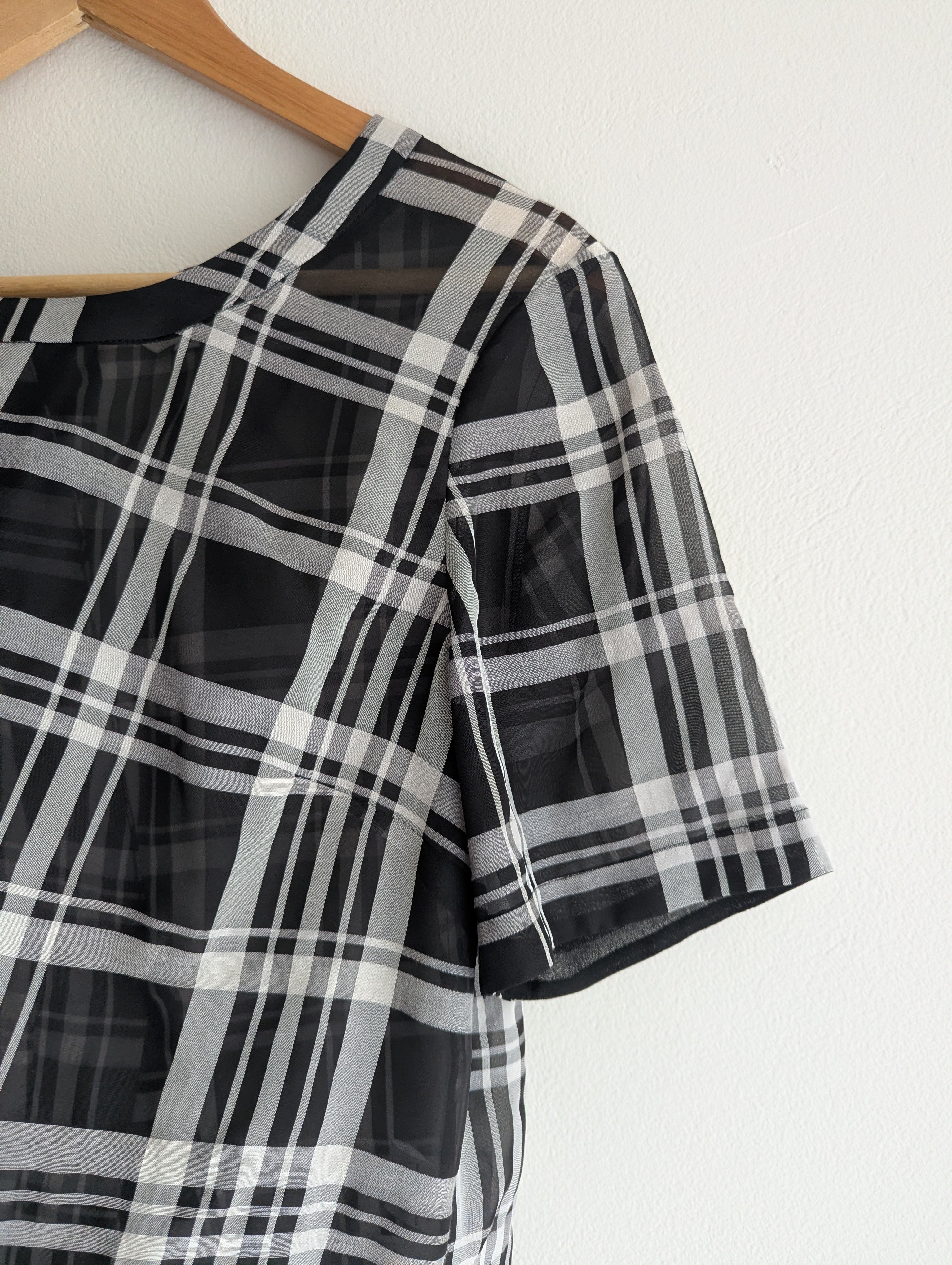Veronika Maine Sheer Check Top