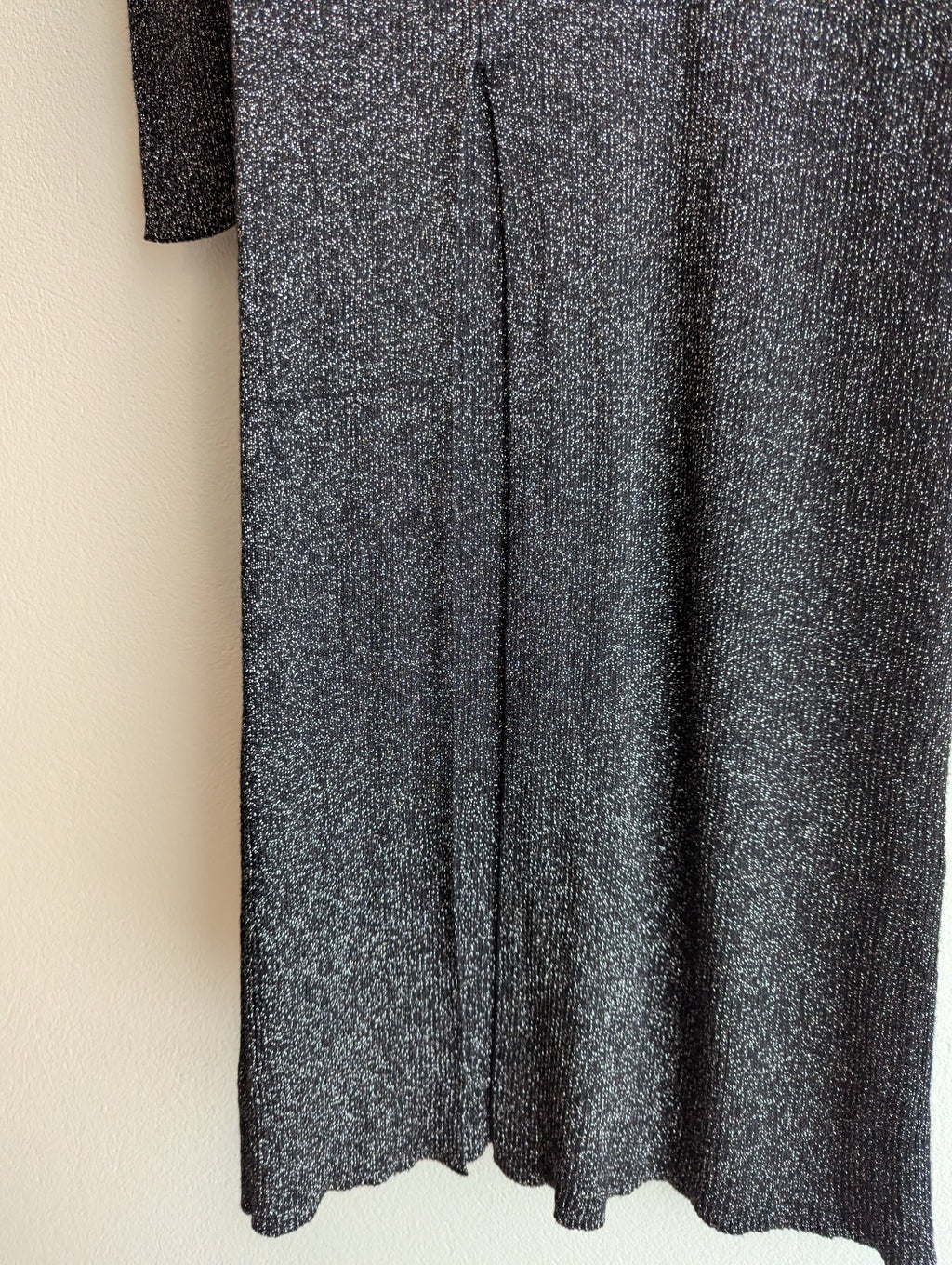 Table Eight Black and Silver Ribbed Bodycon Dress