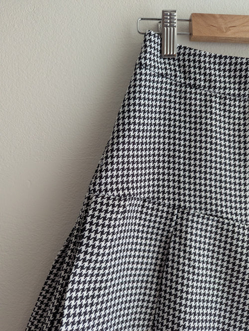 Ally Pleated Houndstooth Mini Skirt