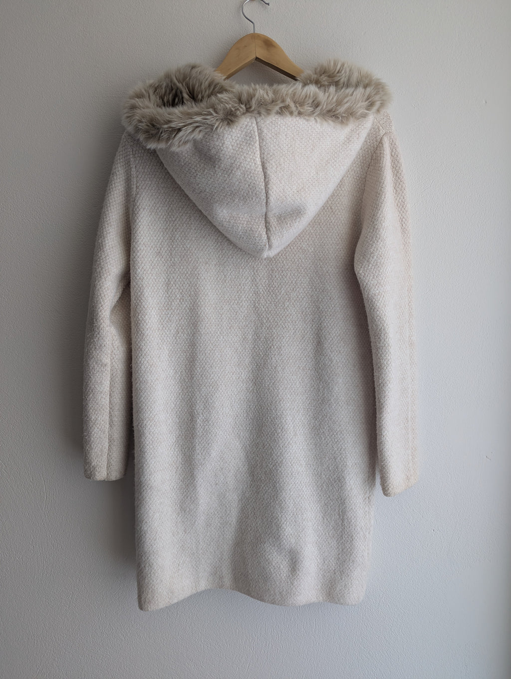 Zara Knit Cream Cardigan Coat