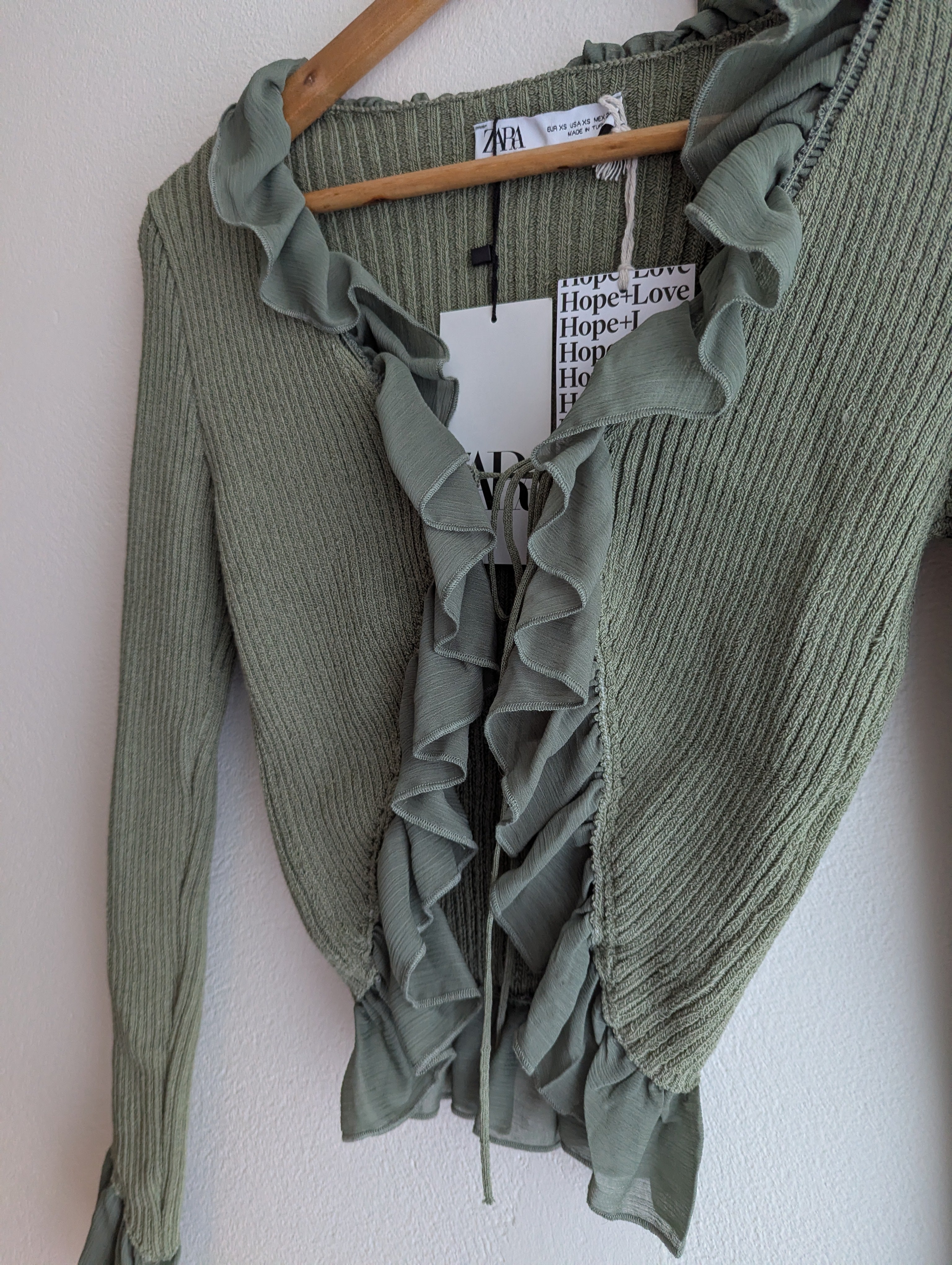 Zara Ribbed Knit Tie-Up Cardigan