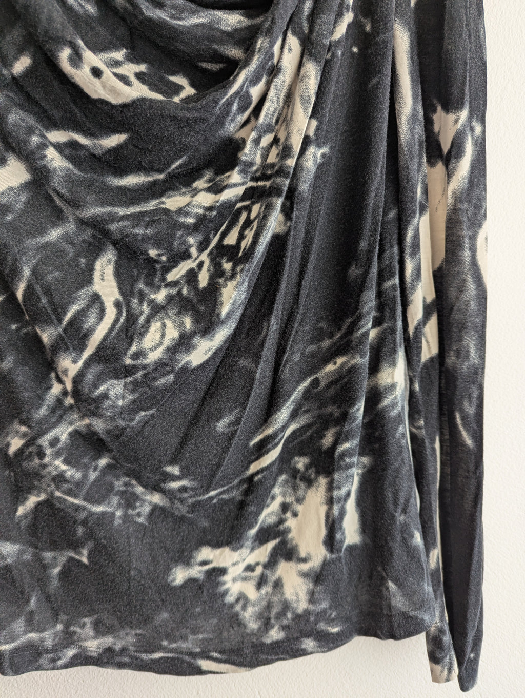 Veronika Maine Asymmetric Cowl Abstract Top