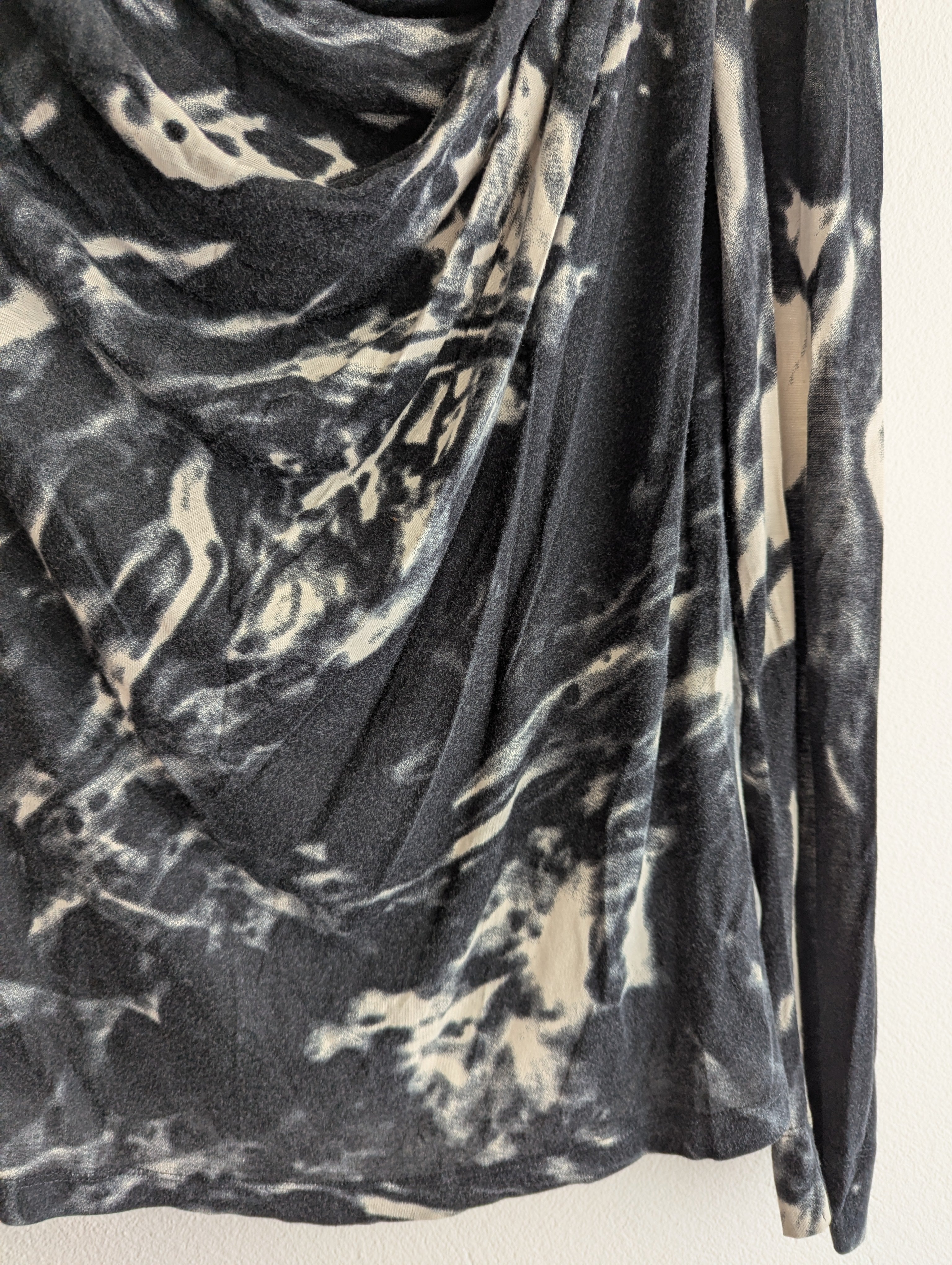 Veronika Maine Asymmetric Cowl Abstract Top