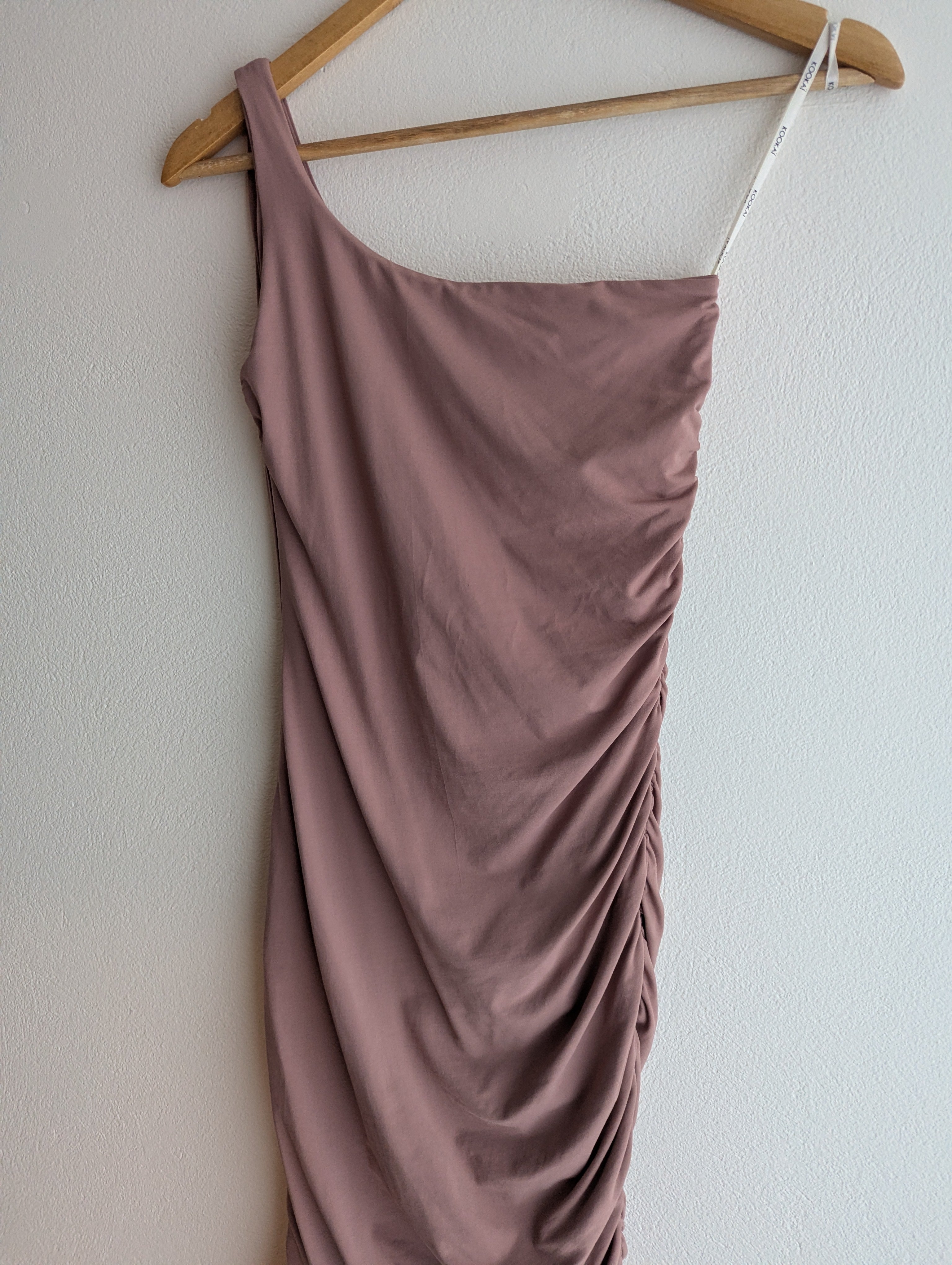 KOOKAÏ Asymetric Ruched Midi Dress
